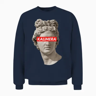 Männer Apollo Griechische Statue Kalimera Griechenland Urlaub Lustige Frauen Unisex Sweatshirt - Navy