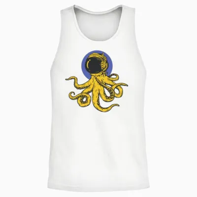 Octopus Astronaut Unisex Tank Top - White