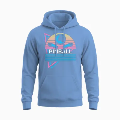 Pinball Machine Retro Unisex Hoodie - Carolina Blue