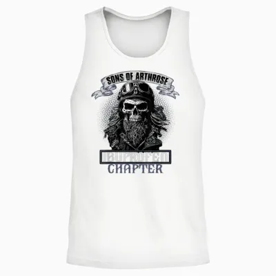 Sons of Arthrosis Ibuprofen Chapter Biker Motorcyclist T-Shirt, Black Unisex Tank Top - White