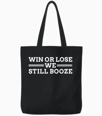 Funny Sports Fan, Drinking Tailgate, White Tote Bags - Black