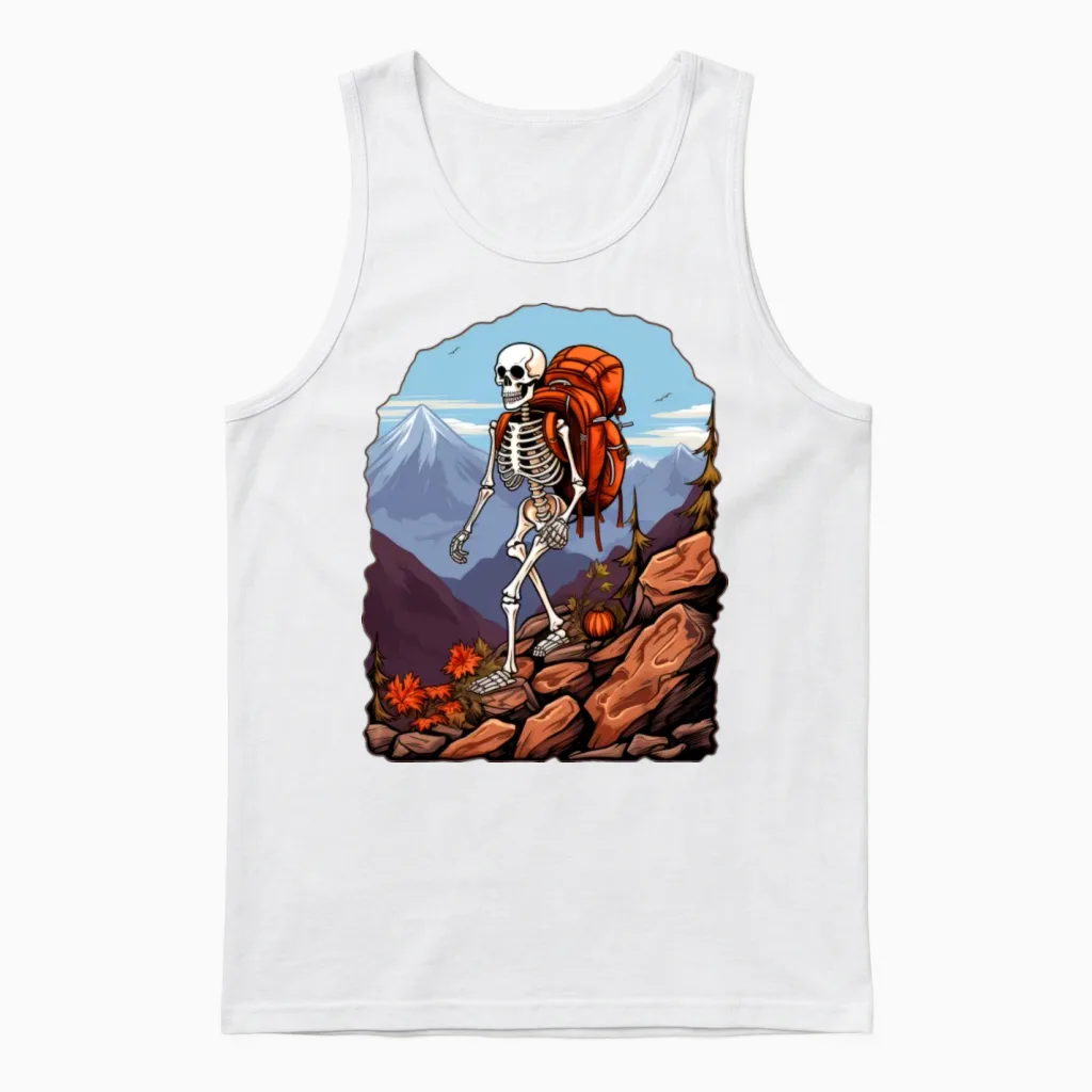 Skeletons Hiking / Mountaineering Skeleton Unisex Tank Top in White
