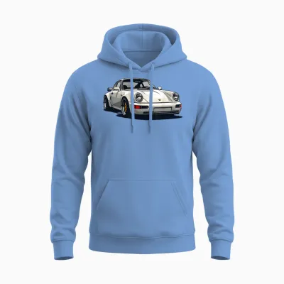 911 Retro Vintage 964 Turbo Car Classic Automotive Track T-Shirt - Black, Small, Unisex-Adults, Short Sleeve, Unisex Hoodie - Carolina Blue