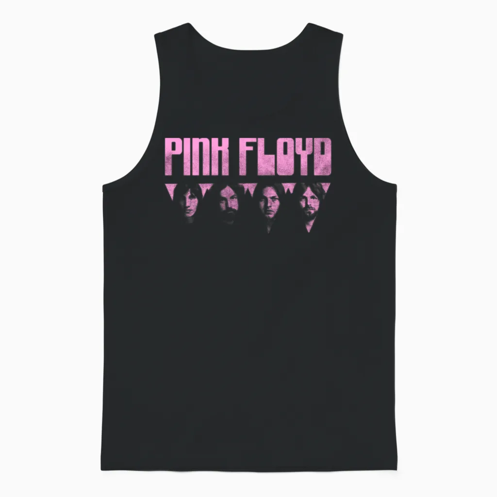 Pink Floyd Logo Pink Unisex Tank Top in Black