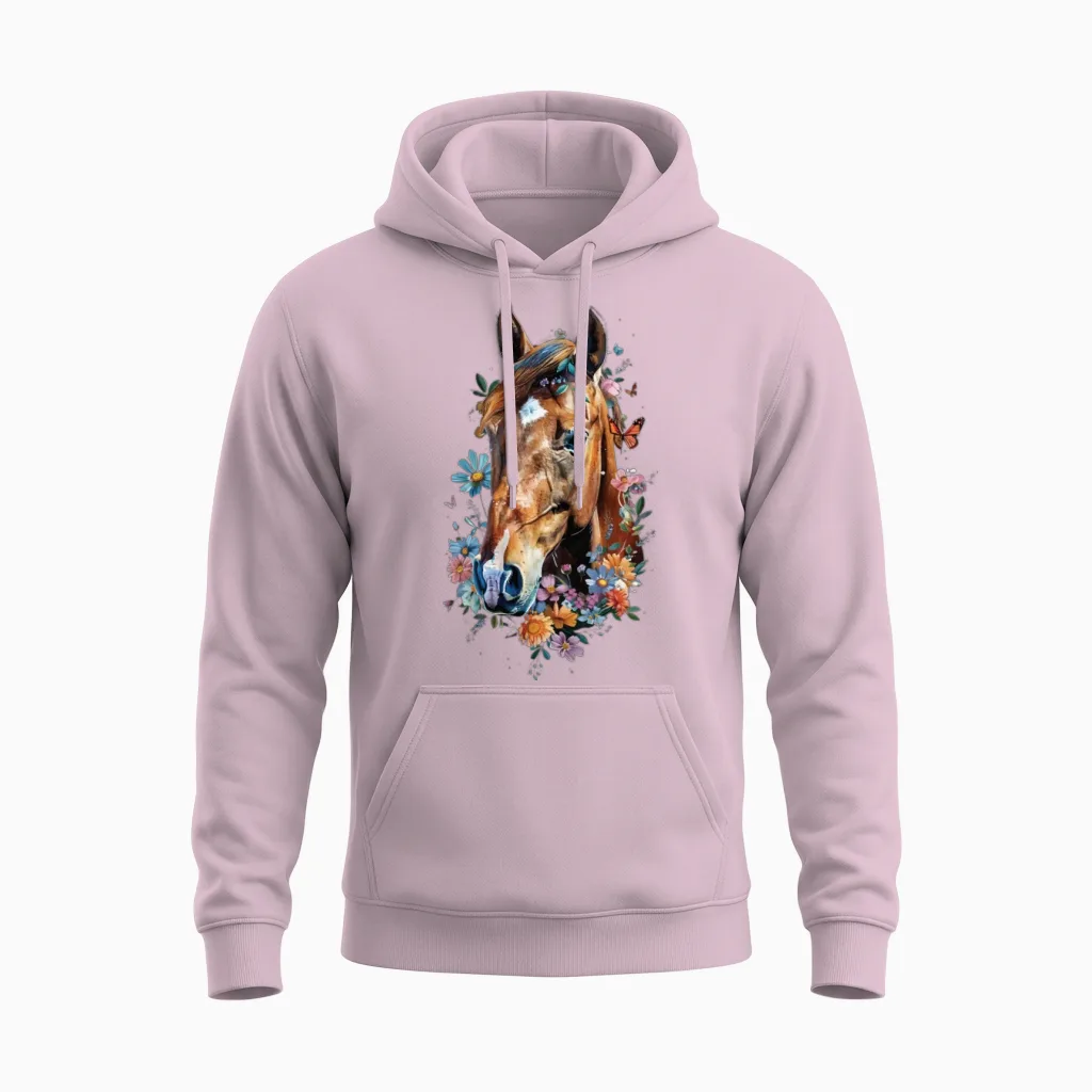 Quarter Horse Lovers Unisex Hoodie in Light Pink