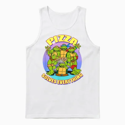 Tmnt - Pizza Solves Everything Unisex Tank Top - White