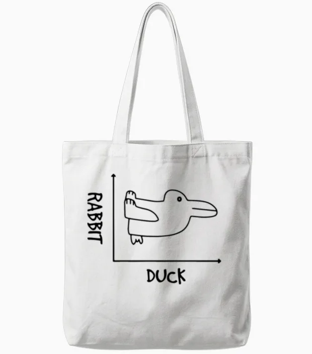 Graph Duck Rabbit Math Quote School Gift Tote Bags in White