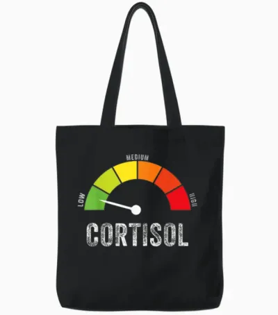 Low Cortisol Levels Meme Tote Bags - Black