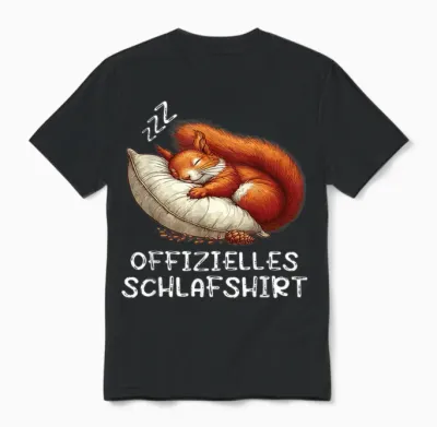 Official Sleep Shirt Squirrel Squirrel Fan Rodent T-Shirt, Black Unisex T-Shirt - Black