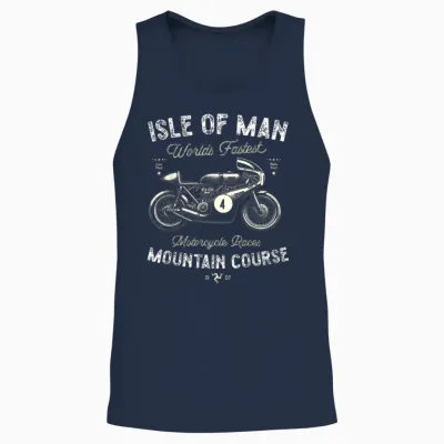Retro Isle of Man Tt Races Vintage Motorcycle Race Unisex Tank Top - Navy