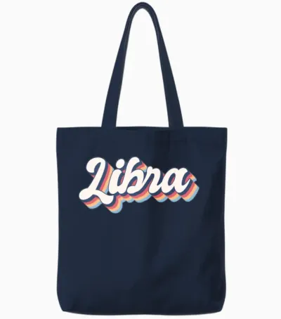 Retro Libra 1 Tote Bags - Navy