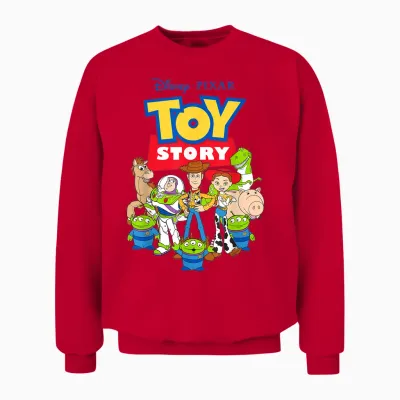 Disney Pixar Toy Story Buzz Woody Jessie Graphic Unisex Sweatshirt - Red