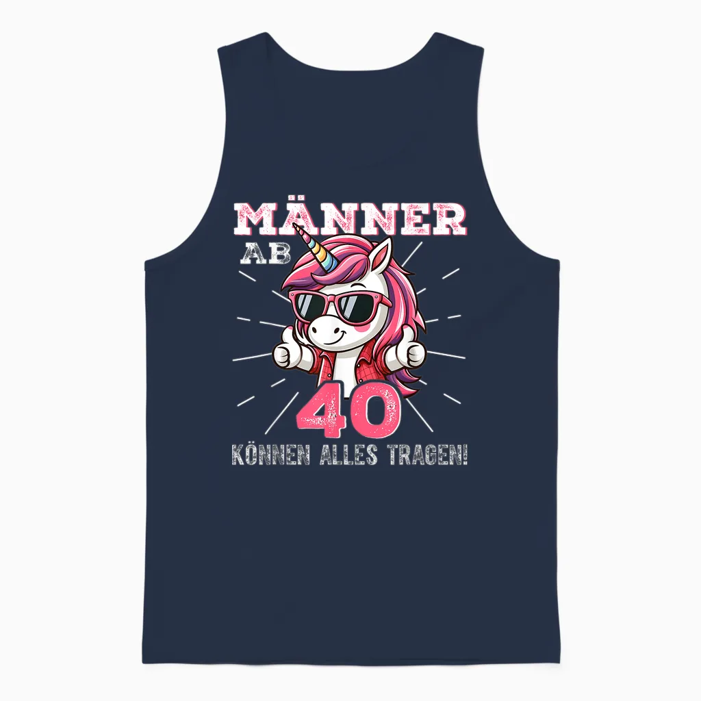 Männer Ab 40 Können Alles Tragen Einhorn Unisex Tank Top in Navy