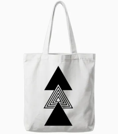 Abstract Triangle Tattoo Tote Bags - White