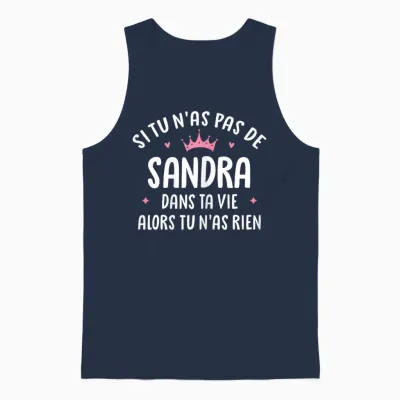 Woman Girlfriend Humour Personalized Gift Name Sandra Unisex Tank Top - Navy