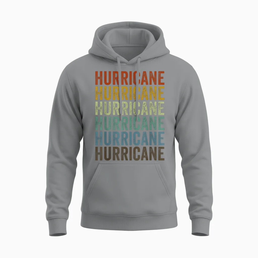 Hurricane City Retro Unisex Hoodie in Sport Grey