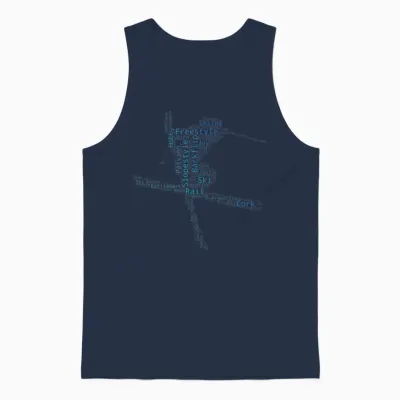 Ski Freestyle Children's Stunt Ski Boys Men Skier T-Shirt, Black Unisex Tank Top - Navy