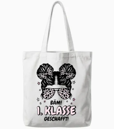 Bäm 1. Klasse Geschafft 2026 Abschluss 1. Klasse Tote Bags - White