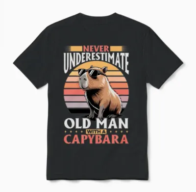 Funny Capybara Unisex T-Shirt - Black