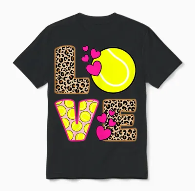 Love Tennis Tennis Player Women's Girls' T-Shirt, Black Unisex T-Shirt - Black
