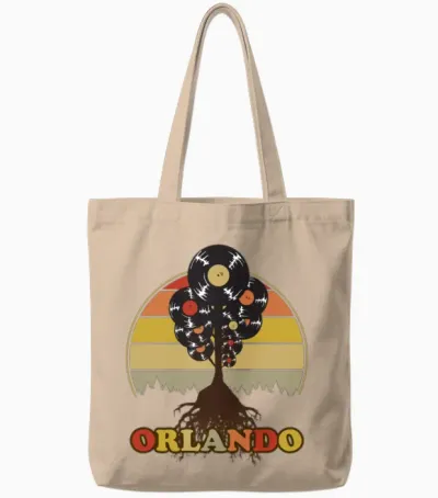 Orlando Music Retro Tote Bags - Natural