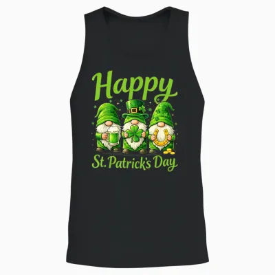 Gnomes Happy Saint Patrick Day Celebration St Patrick Day Unisex Tank Top - Black