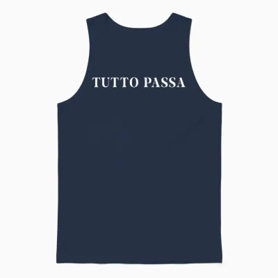 Tutto Passa X Alles Vergeht. Italian Spruch Italian Fun Unisex Tank Top - Navy