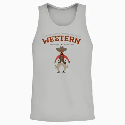 Western Retro Desing Unisex Tank Top - Ash