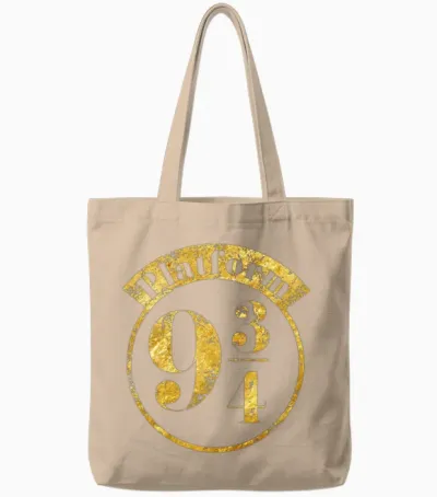 Harry Potter Platform 9 3/4 Gold Tote Bags - Natural
