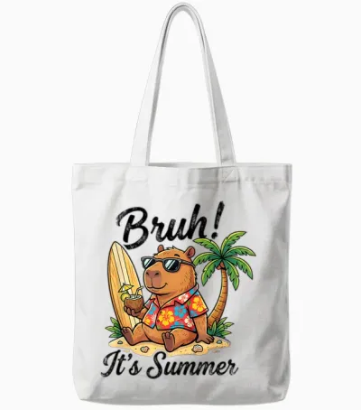 Capybara Mit Sonnenbrille Lustiges Sommer Capybara Tote Bags - White