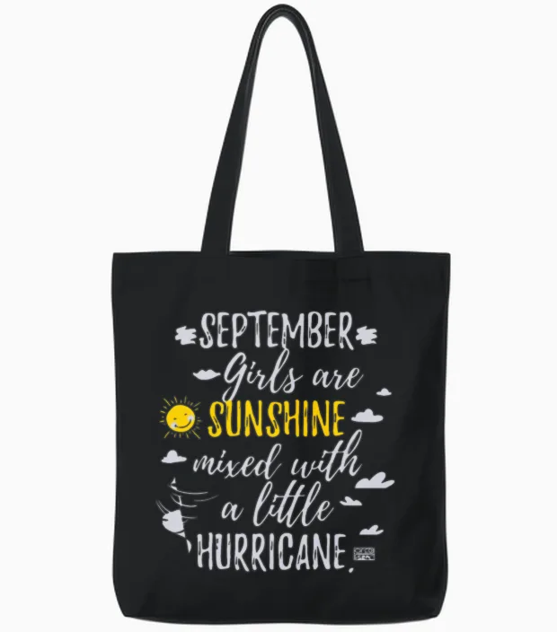 September Girls Sunshine and Hurricane Tote Bags in Black