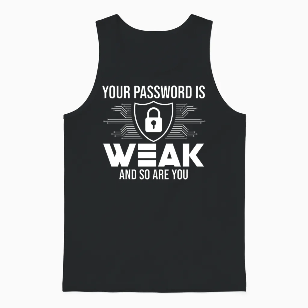Funny Cybersecurity Computer Security Unisex Tank Top in Black