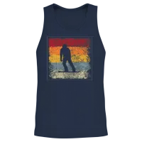 Snowboarding Retro Unisex Tank Top - Navy – 2