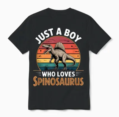 Spinosaurus Boy Unisex T-Shirt - Black
