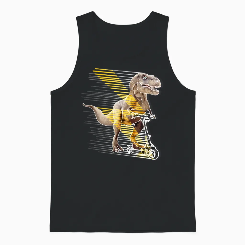 Escooter Electroroller E-Roller T-Rex Bestseller Unisex Tank Top in Black