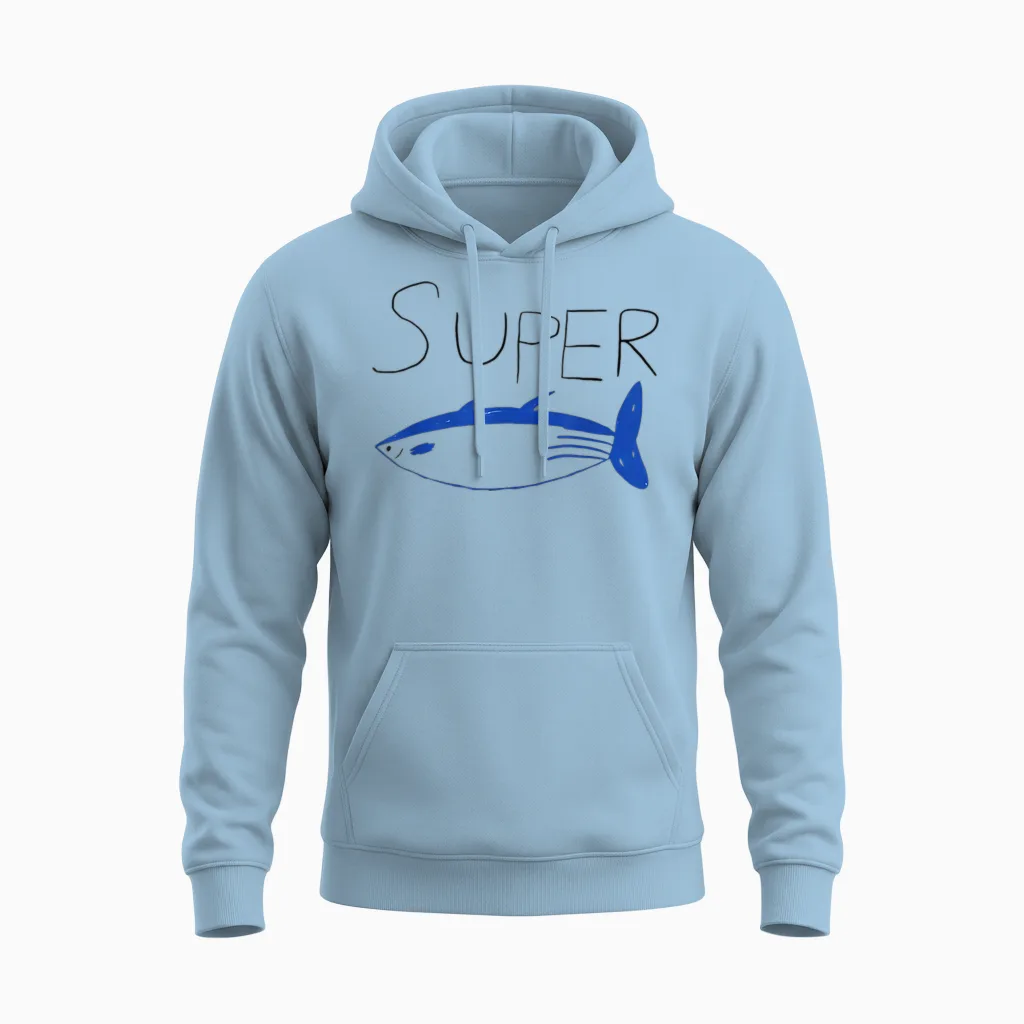 Super Tuna Tuna Fish Army Friend Gift, Kpop Unisex Hoodie in Light Blue