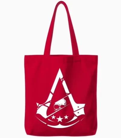 Assassins Creed Skull Logo Tote Bags - Red