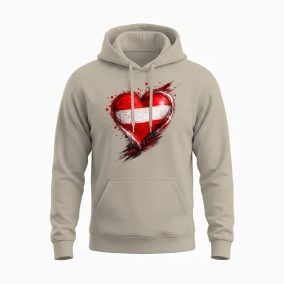 österreich Shirt österreicher Herz Herren & Damen Austria Unisex Hoodie - Sand