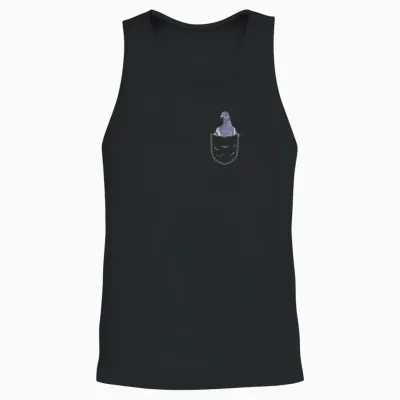 Pigeon Taubenschlag Bird Animal Lover Chest Pocket T-Shirt, Black Unisex Tank Top - Black