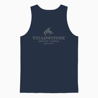 Y Yellowstone Dutton Ranch Text Basic Logo T-Shirt Schwarz Unisex-Erwachsene S Klassische Passform Klassisch Crew-Ausschnitt Kurzarm 21ylst00075a-002 Unisex Tank Top - Navy