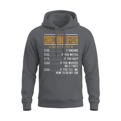 Correctional Officer Hourly Rates Unisex Hoodie - Charcoal