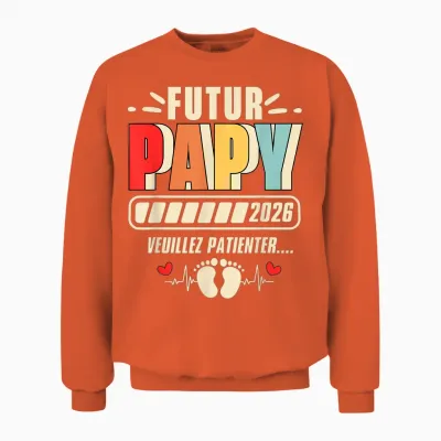 Gift Future Grandpa 2026 Grandpa Announcement Pregnancy Unisex Sweatshirt - Orange