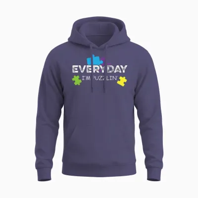 Everyday Puzzlin' Confuse Person Gift Unisex Hoodie - Heather Sport Dark Navy