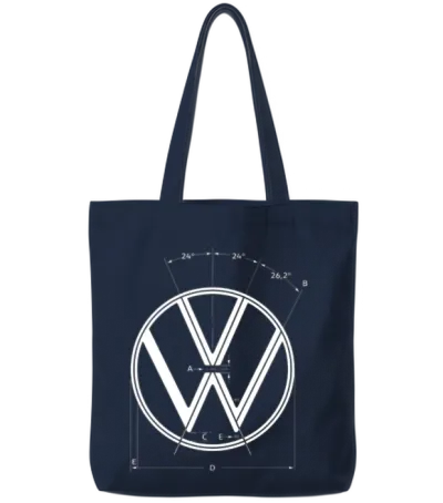 Volkswagen Blue Vw Logo as Construction Graphic Tote Bags - Navy