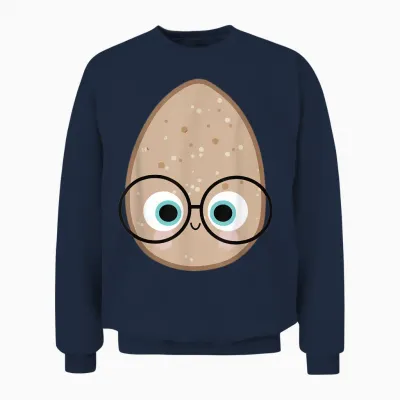 Funny the Good Egg Teacher Halloween Costume Food Group Cute Unisex Sweatshirt - Navy