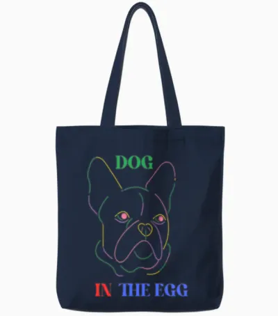 Dog in the Egg Tote Bags - Navy