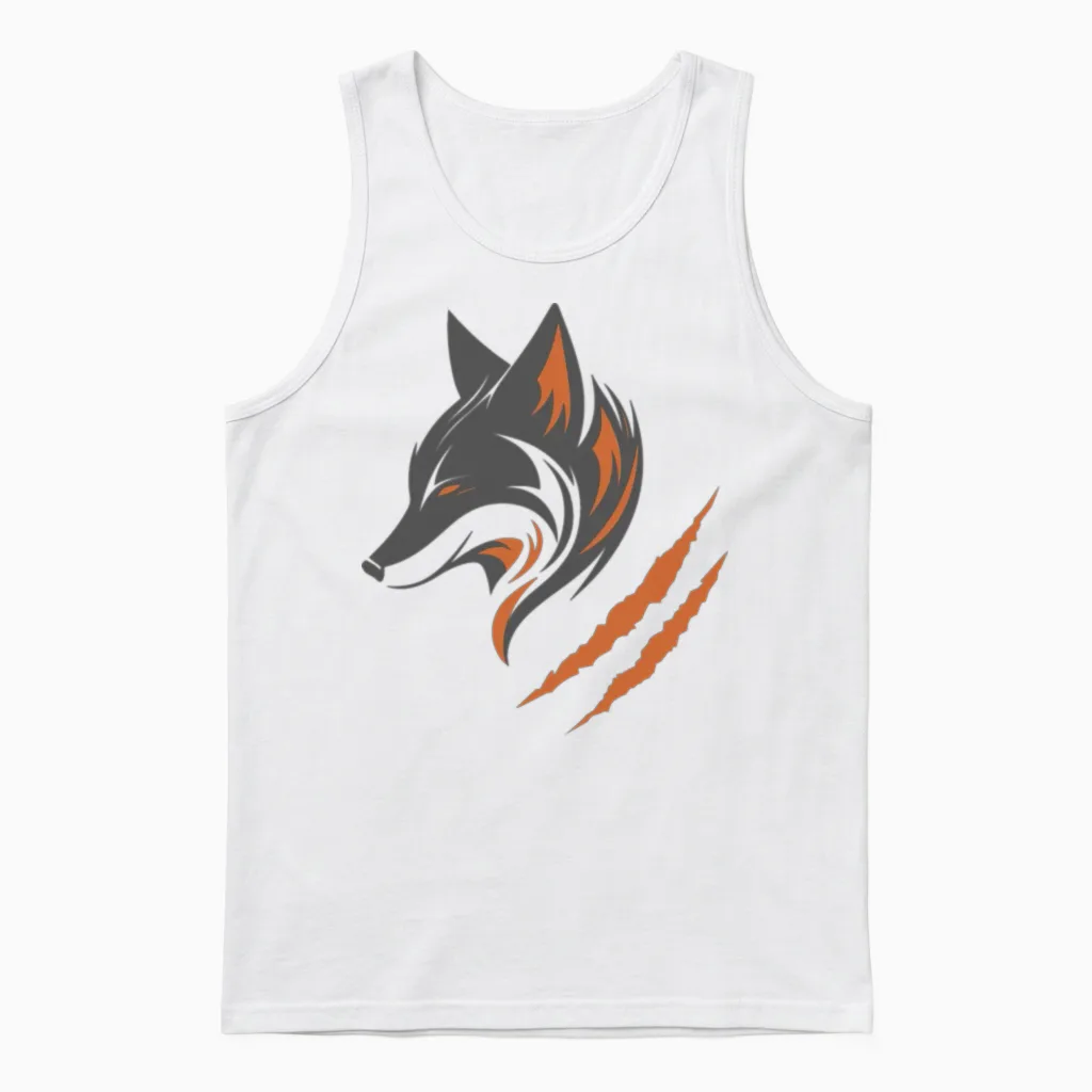 Grey Fox | Orange Fox Wildlife Unisex Tank Top in White