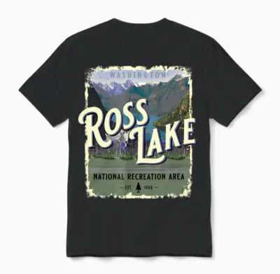 Ross Lake National Recreation Area Vintage Travel Unisex T-Shirt - Black