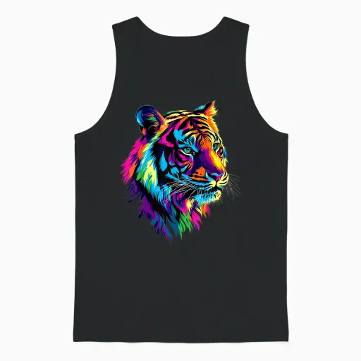 Tiger Feline Wild Cat Lover Tiger Soft T-Shirt, Black, S Unisex Tank Top - Black