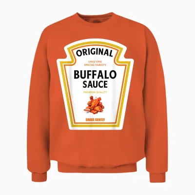 Buffalo Sauce Halloween 2024 Costume Family Matching Ketchup Unisex Sweatshirt - Orange